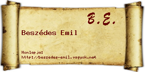 Beszédes Emil névjegykártya