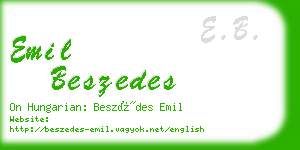 emil beszedes business card